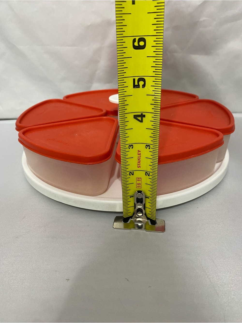 Tupperware Red 6-Segment Rotating Food Storage Carousel - Picture 3 of 16